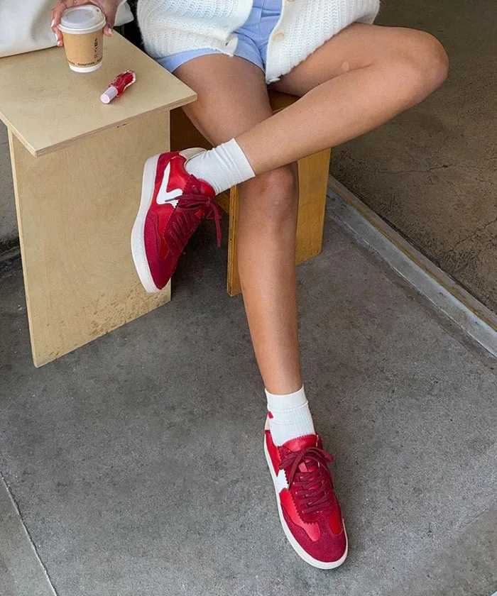 Dolce Vita Notice Sneakers Red Suede Women Sneakers