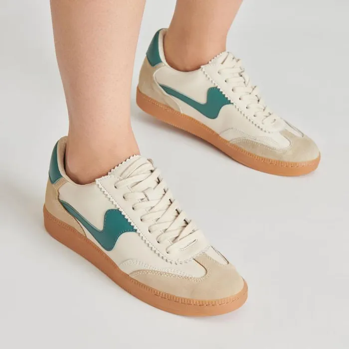 Dolce Vita Notice Sneakers White Green Leather Women Sneakers