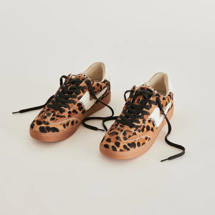 Dolce Vita Notice Stitch Sneakers Dk Leopard Calf Hair Women Sneakers