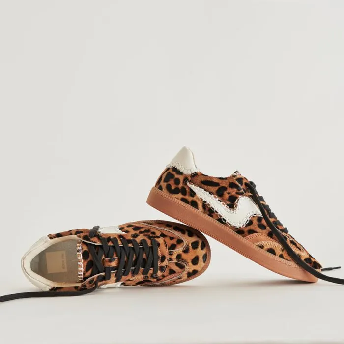 Dolce Vita Notice Stitch Sneakers Dk Leopard Calf Hair Women Sneakers