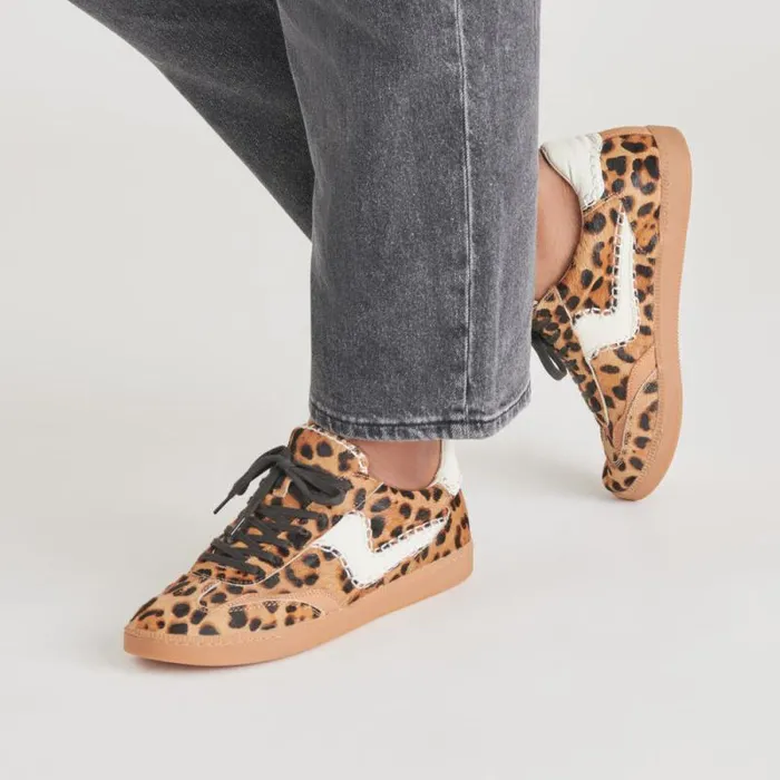 Dolce Vita Notice Stitch Sneakers Dk Leopard Calf Hair Women Sneakers
