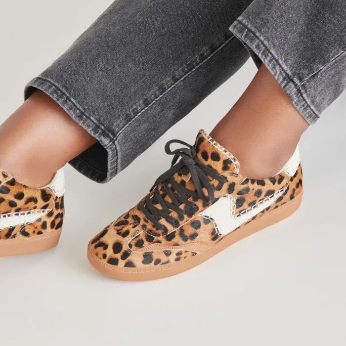 Dolce Vita Notice Stitch Sneakers Dk Leopard Calf Hair Women Sneakers