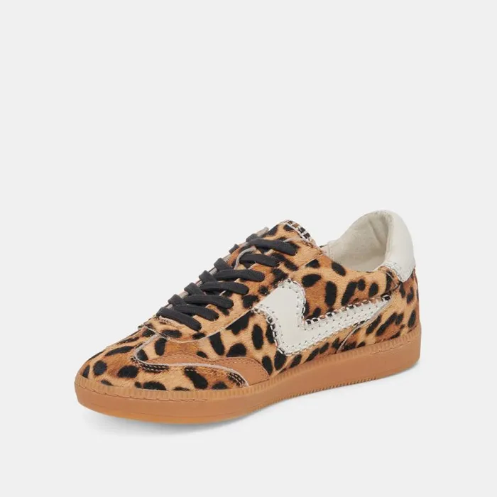 Dolce Vita Notice Stitch Sneakers Dk Leopard Calf Hair Women Sneakers