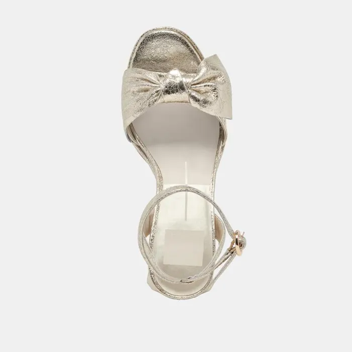 Dolce Vita Pacie Heels Platinum Distressed Leather Women Heels