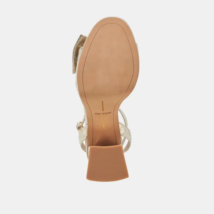Dolce Vita Pacie Heels Platinum Distressed Leather Women Heels