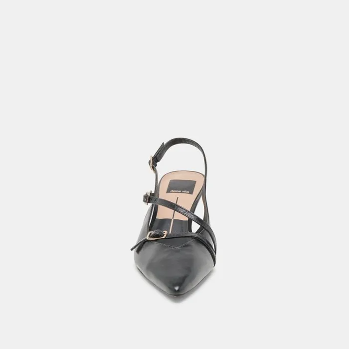 Dolce Vita Pamla Mid Wide Heels Midnight Crinkle Patent Women Heels