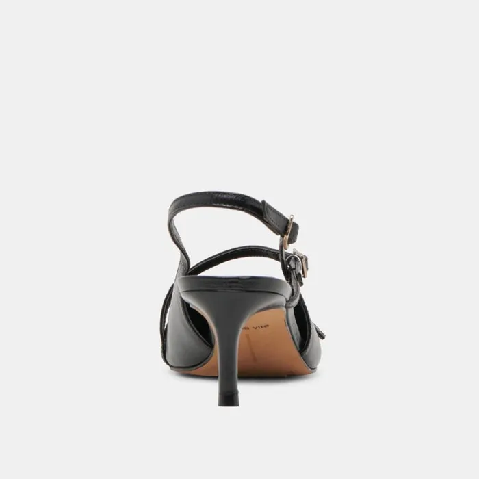 Dolce Vita Pamla Mid Wide Heels Midnight Crinkle Patent Women Heels