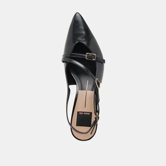 Dolce Vita Pamla Mid Wide Heels Midnight Crinkle Patent Women Heels