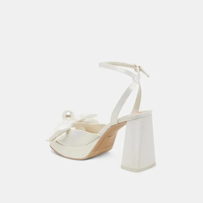 Dolce Vita Patton Heels Ivory Satin Women Heels