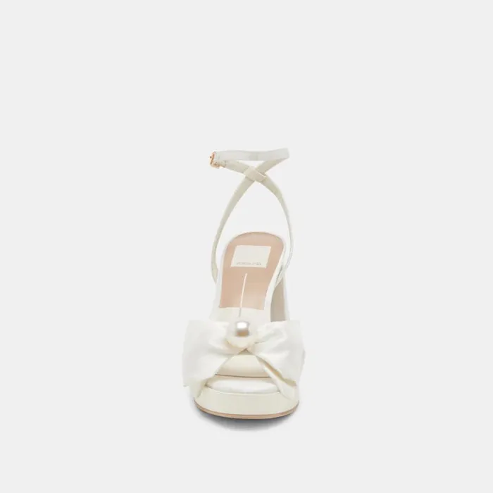 Dolce Vita Patton Heels Ivory Satin Women Heels