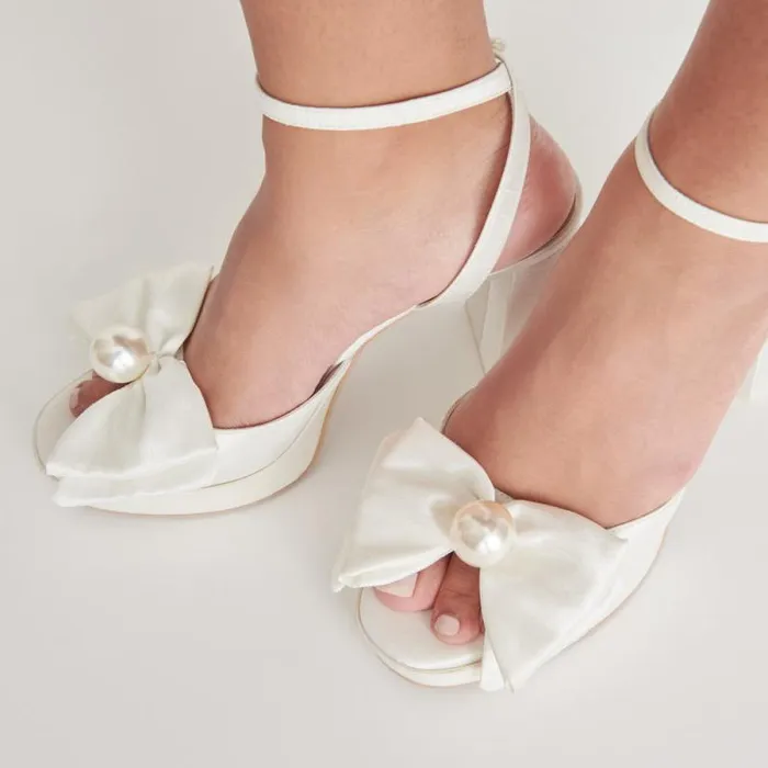 Dolce Vita Patton Heels Ivory Satin Women Heels