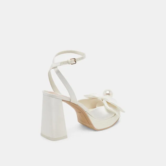 Dolce Vita Patton Heels Ivory Satin Women Heels