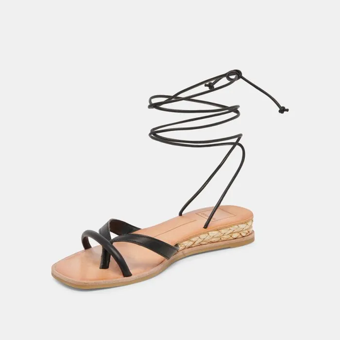 Dolce Vita Prax Sandals Black Leather Women Sandals