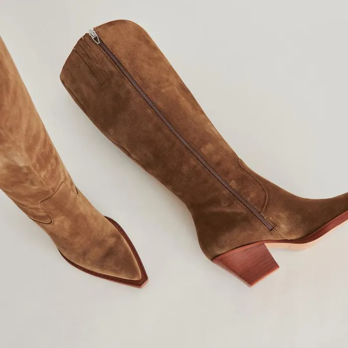 Dolce Vita Raj Boots Brown Suede Women Boots and Booties