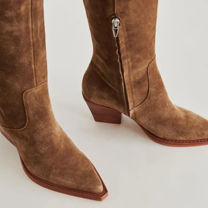 Dolce Vita Raj Boots Brown Suede Women Boots and Booties