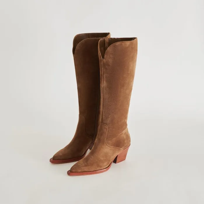 Dolce Vita Raj Boots Brown Suede Women Boots and Booties
