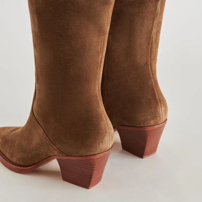Dolce Vita Raj Boots Brown Suede Women Boots and Booties