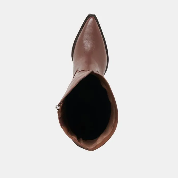 Dolce Vita Raj Wide Calf Boots Chocolate Leather Women Boots and Booties