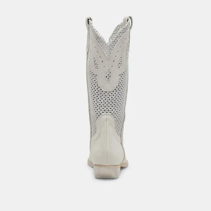 Dolce Vita Ranch Boots Ivory Leather Women Boots and Booties