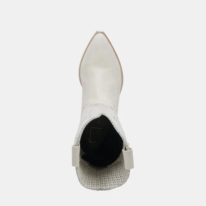Dolce Vita Ranch Boots Ivory Leather Women Boots and Booties