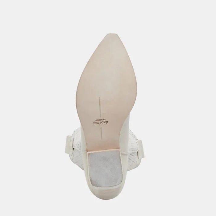 Dolce Vita Ranch Boots Ivory Leather Women Boots and Booties