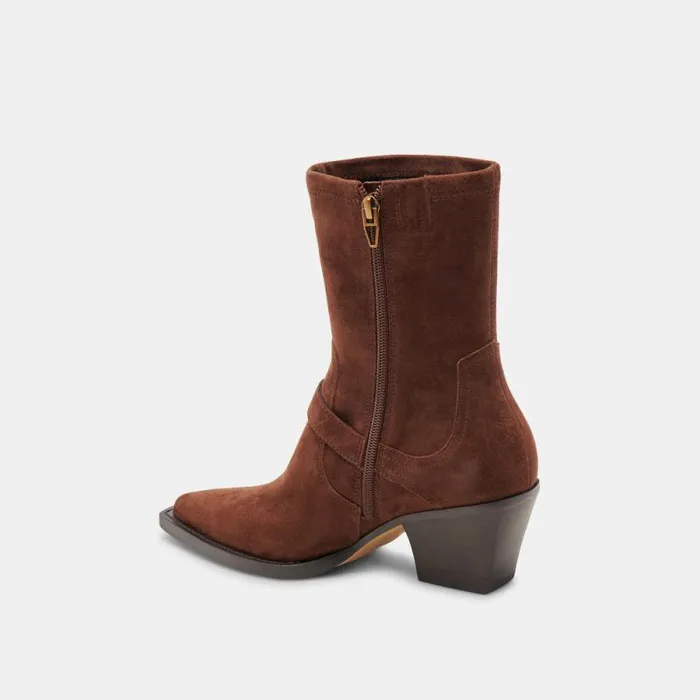Dolce Vita Rave Wide Calf Boots Dk Brown Suede Women Boots and Booties
