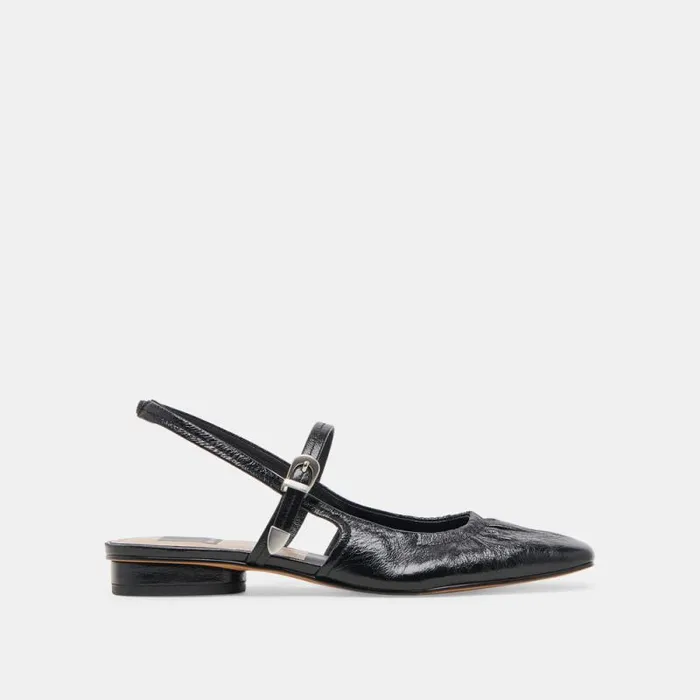 Dolce Vita Rianne Flats Midnight Crinkle Patent Women Flats and Loafers
