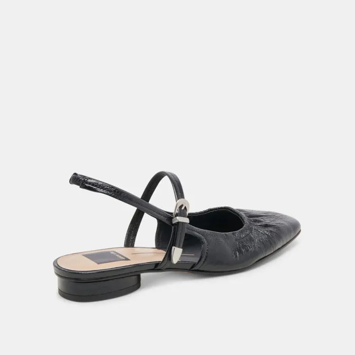 Dolce Vita Rianne Flats Midnight Crinkle Patent Women Flats and Loafers