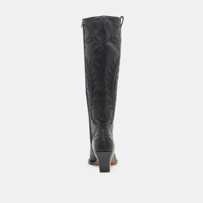 Dolce Vita Ryatt Extra Wide Calf Boots Black Leather Women Boots and Booties