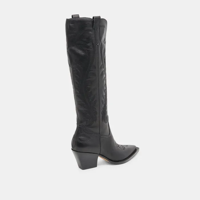 Dolce Vita Ryatt Extra Wide Calf Boots Black Leather Women Boots and Booties