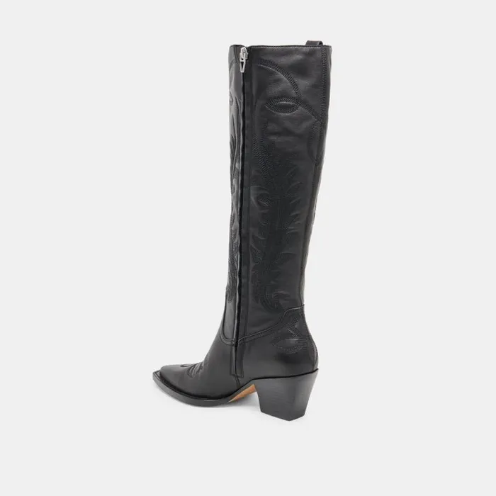Dolce Vita Ryatt Extra Wide Calf Boots Black Leather Women Boots and Booties