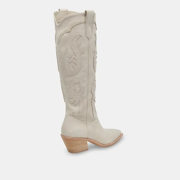 Dolce Vita Samsin Boots Ivory Nubuck Women Boots and Booties
