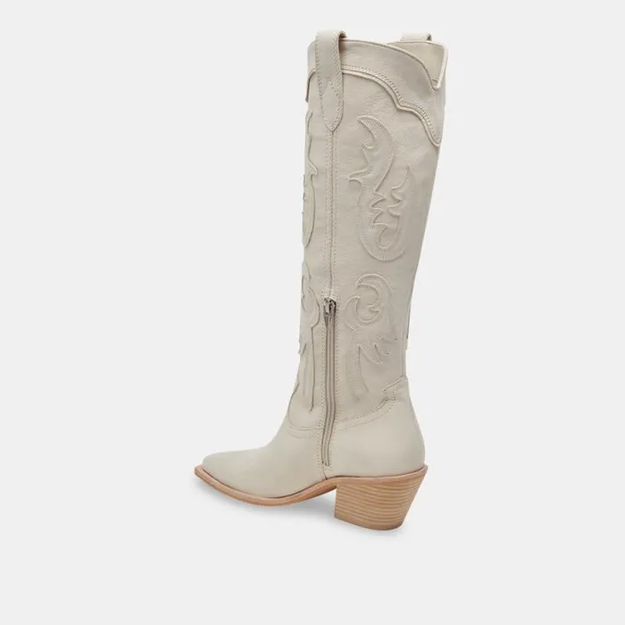 Dolce Vita Samsin Boots Ivory Nubuck Women Boots and Booties