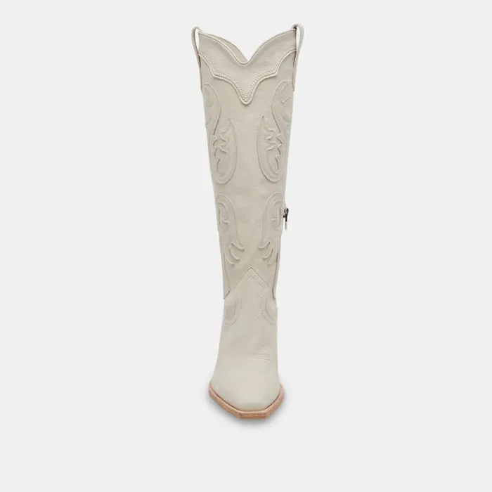 Dolce Vita Samsin Boots Ivory Nubuck Women Boots and Booties