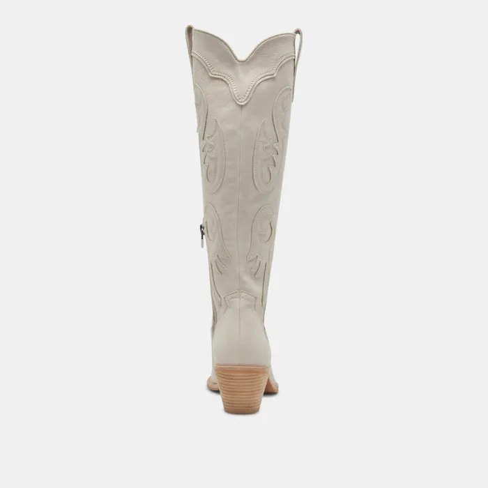 Dolce Vita Samsin Boots Ivory Nubuck Women Boots and Booties