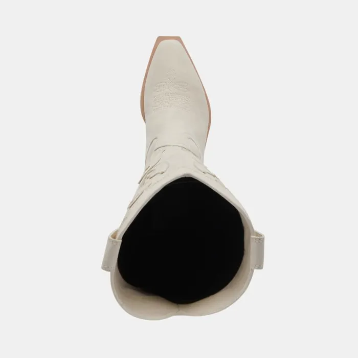 Dolce Vita Samsin Boots Ivory Nubuck Women Boots and Booties