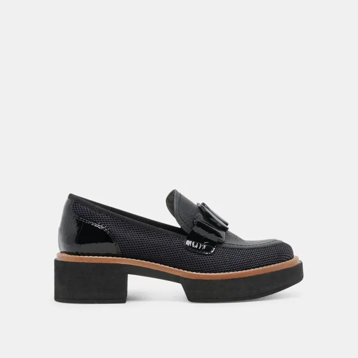 Dolce Vita Sandey Loafers Black Mesh Women Heels