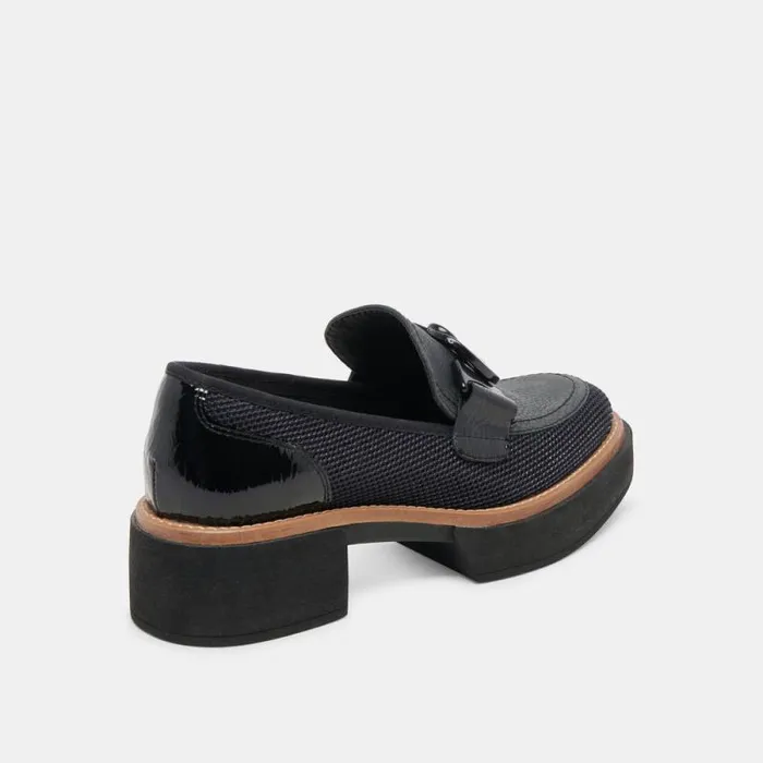 Dolce Vita Sandey Loafers Black Mesh Women Heels