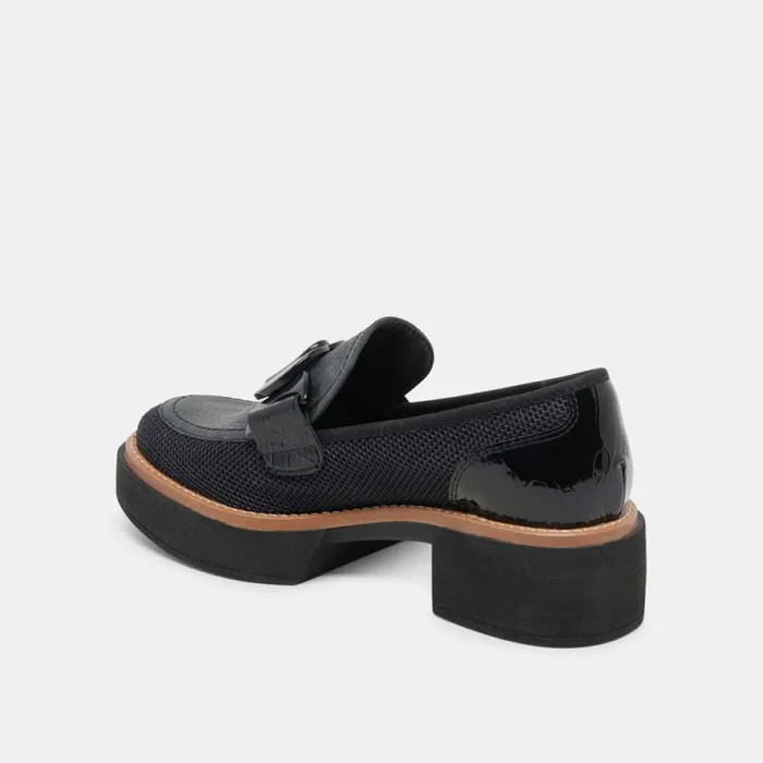 Dolce Vita Sandey Loafers Black Mesh Women Heels