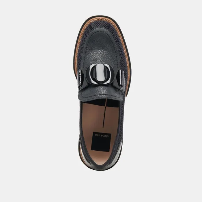 Dolce Vita Sandey Loafers Black Mesh Women Heels