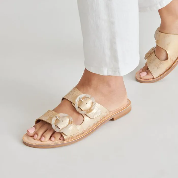 Dolce Vita Secily Sandals Light Gold Nubuck Women Sandals