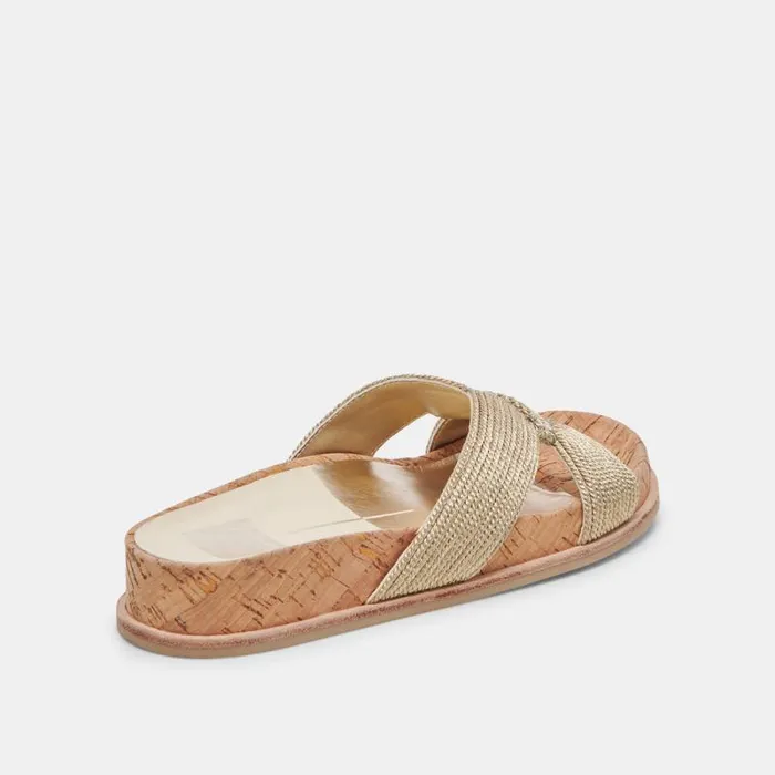 Dolce Vita Selda Sandals Gold Raffia Women Sandals