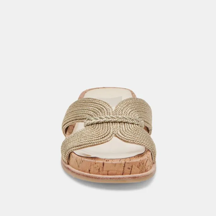 Dolce Vita Selda Sandals Gold Raffia Women Sandals