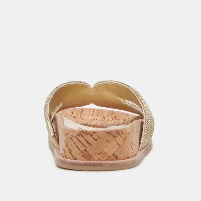 Dolce Vita Selda Sandals Gold Raffia Women Sandals
