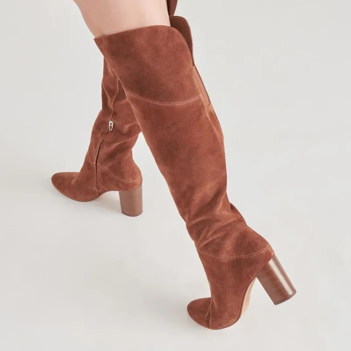Dolce Vita Sury Boots Dark Saddle Suede Women Boots and Booties