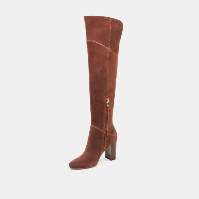 Dolce Vita Sury Boots Dark Saddle Suede Women Boots and Booties