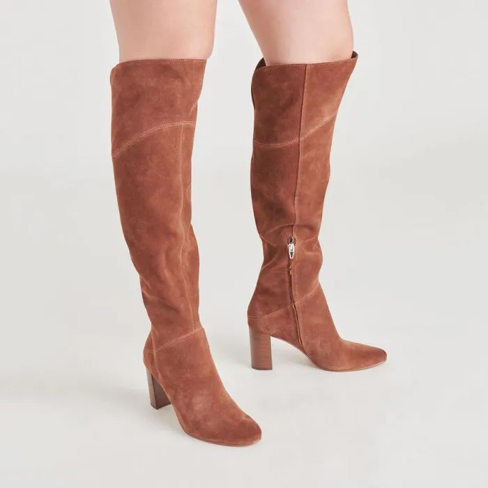 Dolce Vita Sury Boots Dark Saddle Suede Women Boots and Booties