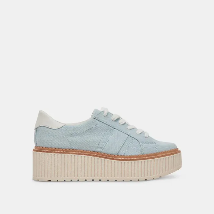 Dolce Vita Tiger Sneakers Light Blue Denim Women Sneakers