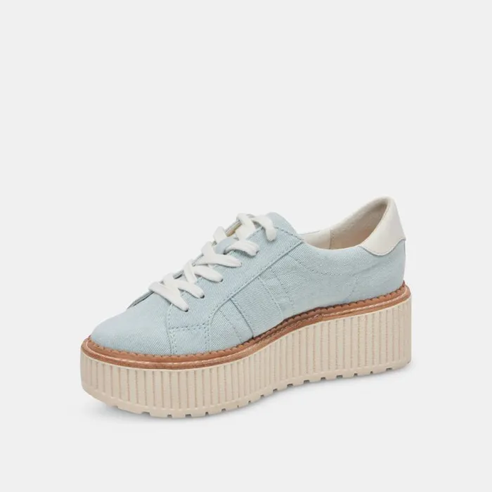 Dolce Vita Tiger Sneakers Light Blue Denim Women Sneakers
