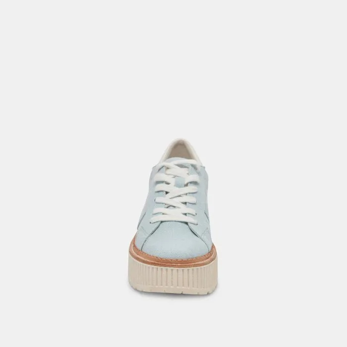 Dolce Vita Tiger Sneakers Light Blue Denim Women Sneakers